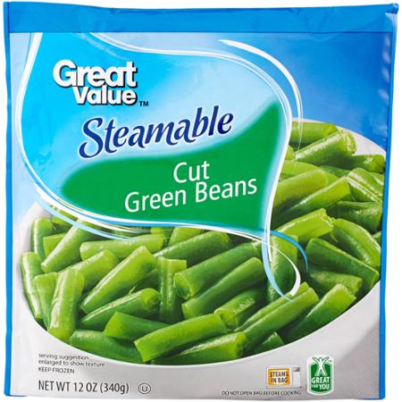 Great Value Steamable Fine Green Beans, Frozen, 12 oz